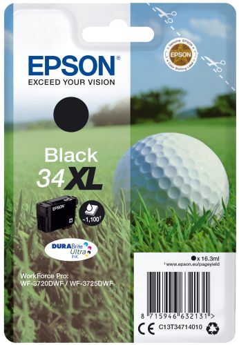 EPSON Singlepack Black 34XL DURABrite Ultra Ink , Epson , EPSC13T34714010 , 8715946632131
